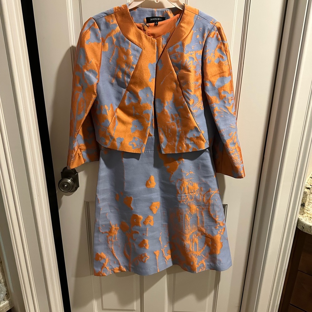 Lafayette 148 New York Orange and Gray Dress